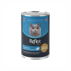 Reflex Plus Jöle İçinde Et Parçacıklı Alabalıklı ve Ton Balıklı Yetişkin Kedi Konservesi 400 Gr - Reflex Plus
