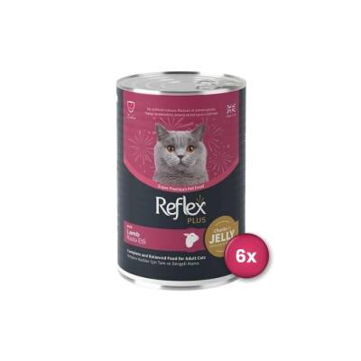 Reflex Plus Jöle İçinde Et Parçacıklı Kuzu Etli Yetişkin Kedi Konservesi 400 Gr X 6 Adet - 1