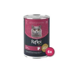 Reflex Plus Jöle İçinde Et Parçacıklı Kuzu Etli Yetişkin Kedi Konservesi 400 Gr X 6 Adet - Reflex Plus