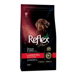 Reflex Plus Kuzu Etli ve Pirinçli Orta ve Büyük Irk Yavru Köpek Maması 3 kg - Reflex Plus