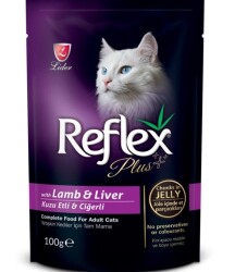 Reflex Plus Kuzu Etli ve Ciğerli Jöleli Pouch Yetişkin Kedi Yaş Maması 100 gr - Reflex Plus