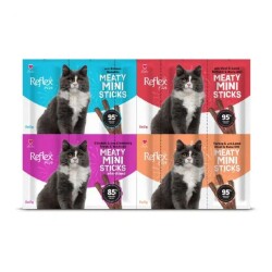 Reflex Plus Mini Mix Somonlu Kuzulu Biftekli ve Kısır Tavuklu Kedi Ödül Maması 40 gr 20'li - Reflex Plus