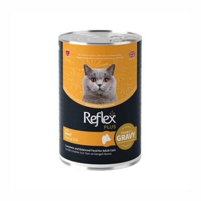 Reflex Plus Sos İçinde Et Parçacıklı Dana Etli Yetişkin Kedi Konservesi 400 Gr - 1