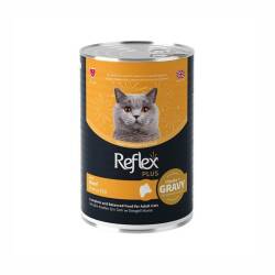 Reflex Plus Sos İçinde Et Parçacıklı Dana Etli Yetişkin Kedi Konservesi 400 Gr - Reflex Plus