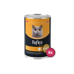 Reflex Plus Sos İçinde Et Parçacıklı Dana Etli Yetişkin Kedi Konservesi 400 Gr X 6 Adet - Reflex Plus