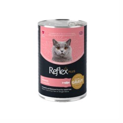 Reflex Plus Sos İçinde Et Parçacıklı Somonlu Yetişkin Kedi Konservesi 400 Gr - Reflex Plus