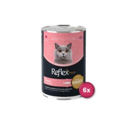 Reflex Plus Sos İçinde Et Parçacıklı Somonlu Yetişkin Kedi Konservesi 400 Gr X 6 Adet - Reflex Plus