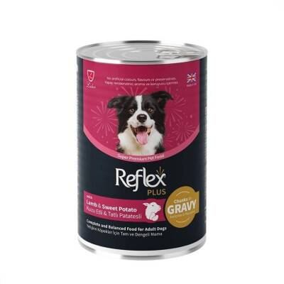 Reflex Plus Sos İçinde Kuzu Etli ve Tatlı Patatesli Yetişkin Köpek Konservesi 400 Gr - 1