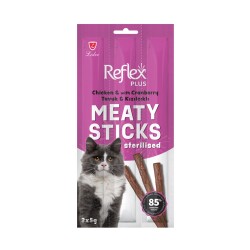 Reflex Plus Tavuklu ve Kızılcıklı Kısırlaştırılmış Kedi Ödül Çubuğu 3 X 5 gr - Reflex Plus