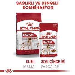 Royal Canin Medium Adult Orta Irk Yetişkin Köpekler İçin Parça Etli Yaş Mama 140 gr - 6