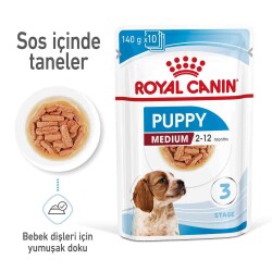 Royal Canin Medium Puppy Orta Irk Yavru Köpekler İçin Parça Etli Konserve Mama 140 gr X 10 Adet - 3