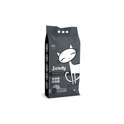 Sandy Aktif Carbonlu Topaklanan Bentonit Kedi Kumu 10 lt - 1
