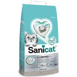 Sanicat Clumping White Cotton Fresh Oksijen Kontrollü Koku Emici Bentonit Kedi Kumu 10 lt - Sanicat