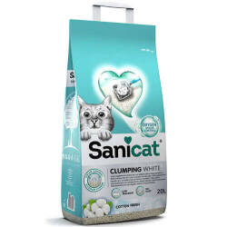 Sanicat Clumping White Cotton Fresh Oksijen Kontrol Emici Bentonit Kedi Kumu 20 lt - Sanicat