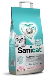 SaniCat Clumping White Gül KokuluTopaklanan Bentonit Kedi Kumu 8 lt - Sanicat