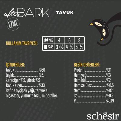 Schesir After Dark Pate Tavuk Etli Tahılsız Yetişkin Kedi Konservesi 80 gr - 3