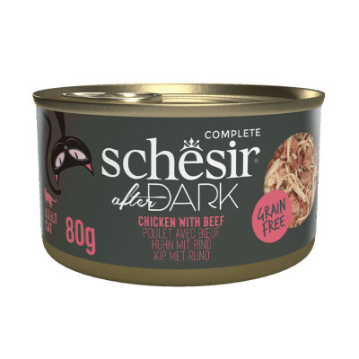 Schesir After Dark Tavuk ile Sığır Et Suyunda Yetişkin Kedi Konservesi 80 Gr 