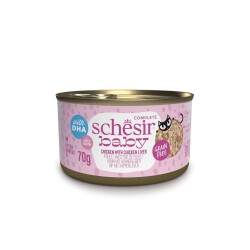 Schesir Tavuk ile Tavuk Karaciğeri Et Suyunda Yavru Kedi Konservesi 70 gr - Schesir