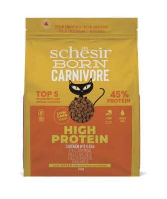 Schesir Born Carnivore Tavuk ve Yumurtalı Yetişkin Kedi Maması 255 Gr - 1