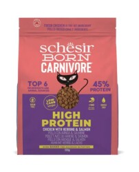Schesir Born Carnivore Tavuklu Somonlu ve Ringa Balıklı Yetişkin Kedi Maması 255 Gr - Schesir
