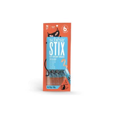 Schesir Cat Stix Somonlu Sıvı Krema Kedi Ödülü 6 X 15 gr - 1