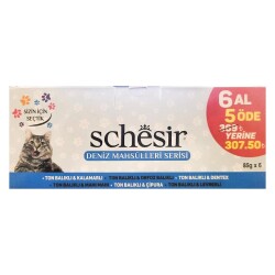 Schesir Pouch Deniz Mahsülleri Yetişkin Kedi Konservesi 85 gr (6 AL 5 ÖDE) - 2