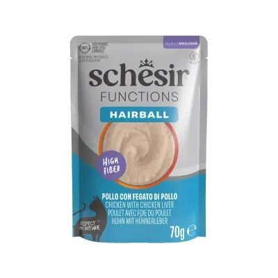 Schesir Functions Tüy Yumaklarını Önleyen Tavuk ve Tavuk Ciğerli Pouch 70 gr