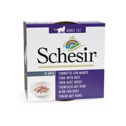 Schesir Jel İçinde Ton Balıklı & Sığır Etli Kedi Konservesi 85 gr - Schesir