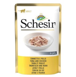 Schesir Jelly Pouch Ton Balıklı ve Tavuklu Yetişkin Kedi Konservesi 85 Gr - Schesir