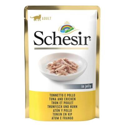 Schesir Jelly Pouch Ton Balıklı ve Tavuklu Yetişkin Kedi Konservesi 85 Gr - 1