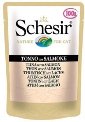 Schesir Jelly Pouch Ton Balıklı Somonlu Yetişkin Kedi Konservesi 100 gr - Schesir