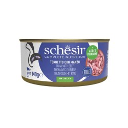 Schesir Jöle İçinde Ton Balığı ve Dana Etli Yetişkin Kedi Konservesi 140 Gr - Schesir