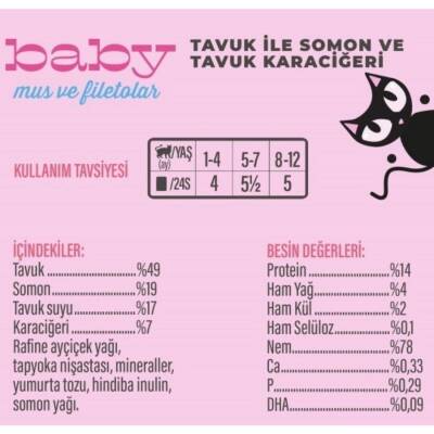 Schesir Parça Tavuklu Somonlu Ciğerli Tahılsız Ezme Yavru Kedi Konservesi 3 x 55 gr - 4