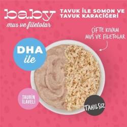 Schesir Parça Tavuklu Somonlu Ciğerli Tahılsız Ezme Yavru Kedi Konservesi 3 x 55 gr - 3