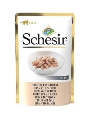 Schesir Pouch Jelly Ton Balıklı Somonlu Kıyılmış Kedi Konservesi 85 gr - 1