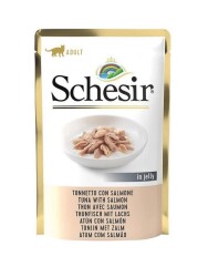 Schesir Pouch Jelly Ton Balıklı Somonlu Kıyılmış Kedi Konservesi 85 gr - Schesir