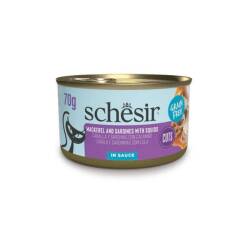 Schesir Tamamlayıcı Sardalya ile Uskumrulu Sos İçinde Yetişkin Kedi Konservesi 70 gr - Schesir