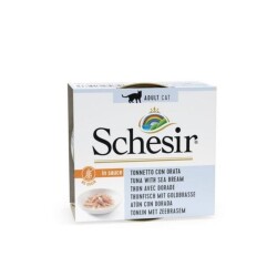 Schesir Sos İçinde Ton Balıklı ve Çipuralı Yetişkin Kedi Konservesi 70 gr - Schesir