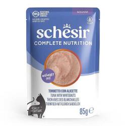 Schesir Tam ve Dengeli Ton Balıklı ve Hamsili Mus Yetişkin Kedi Pouch  85 Gr - 1