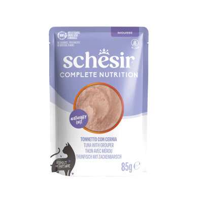 Schesir Tam ve Dengeli Ton Balıklı ve Orfoz Balıklı Mus Kedi Pouch 85 Gr