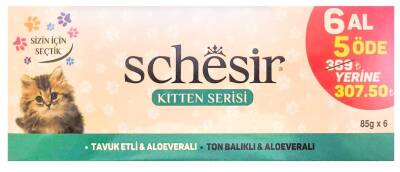 Schesir Pouch Tavuk Etli ve Ton Balıklı Yavru Kedi Konserve Maması 85 gr (6 AL 5 ÖDE) - 2
