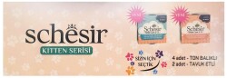 Schesir Pouch Tavuk Etli ve Ton Balıklı Yavru Kedi Konserve Maması 85 gr (6 AL 5 ÖDE) - Schesir