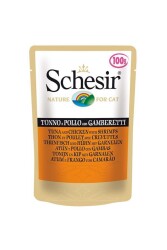 Schesir Pouch Ton Balıklı Tavuklu ve Karidesli Kedi Konservesi 100 gr - Schesir