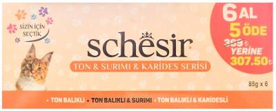 Schesir Pouch Ton Surimi ve Karides Serisi Kedi Konservesi 85 gr (6 AL 5 ÖDE) - 2