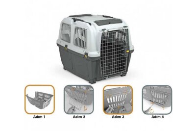 Skudo Lata 4 Kedi Köpek Taşıma Kafesinin Uçuş Seti - 2