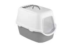 Stefanplast Cathy Filter Beyaz/Gri Kedi Tuvaleti 56x40x40 cm - Stefanplast