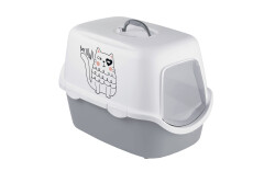 Stefanplast Cathy Griffe Gri/Beyaz Kedi Tuvaleti 56x40x40 cm - Stefanplast