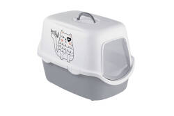 Stefanplast Cathy Griffe Gri/Beyaz Kedi Tuvaleti 56x40x40 cm - Stefanplast