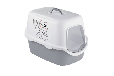 Stefanplast Cathy Griffe Gri/Beyaz Kedi Tuvaleti 56x40x40 cm