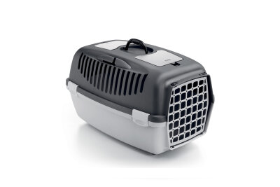 Stefanplast Gulliver 2 Kedi ve Küçük Irk Köpekler için Taşıma Çantası Siyah/Gri 55x36x35cm